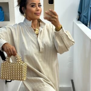 Robe colle officier lin tisse épais
