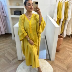 Gandoura Lin filé Jaune